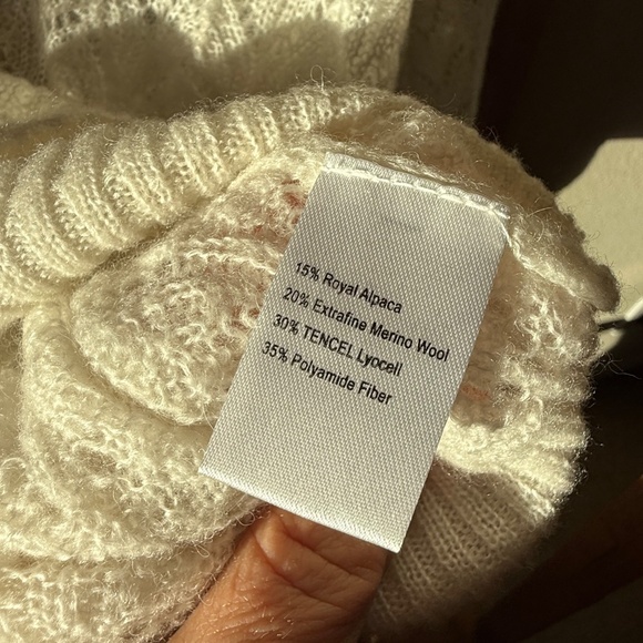 Jumper 1234 Open Knit Cardigan – Cream, Size S - Picture 7 of 9